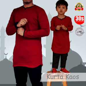 Baju Koko Kurta Kaos Couple Copel Ayah dan Anak Terbaru 2021 Modern Bahan Cotton Combed 30s