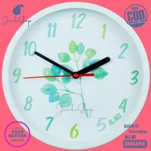 Jam Dinding Analog Bunga Flower Blue Alari AL6464 Hiasan Dinding BestSeller