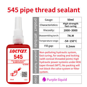 LOCTCET 545 Pipe Thread Sealant 542/554/569/586 - Universal Heavy-Duty Liquid Threadlocker | Hydraulic & Pneumatic Fitting Sealant | Leak-Proof & Anti-Loosening Adhesive