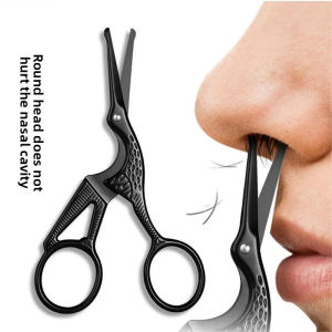 Round Tip Nose Hair Scissor Stainless Steel Safety Trimming Shears for Men Women Nose Ear Eyebrow Beard Trimmer Portable Grooming Tool