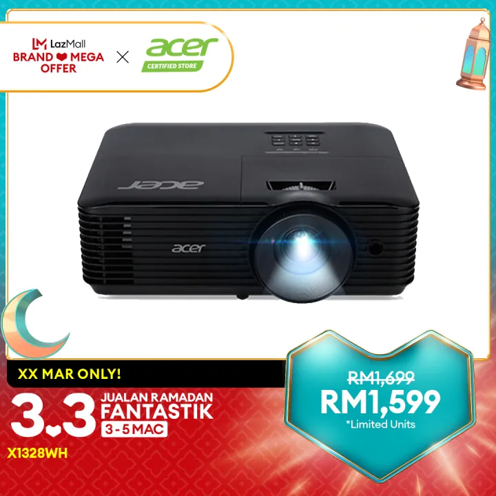 Acer X1328WH Projector - MR.JTJ11.005 (DLP Technology/ 4500 Ansi Lumens/ XGA (1024 x 768)/2.8KG)