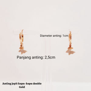 Deux - Anting Jepit Kupu-Kupu Double