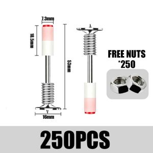 Ready to ship high hardness integrated threaded nail with high power low noise easy to fix M8 threaded nail construction site specific stainless steel 7.3MM durable with nut nail