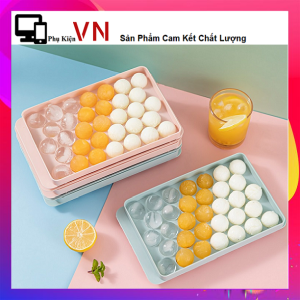 Khay Đá Khuôn Làm Thạch Vỉ 33 Viên Dang Tròn Có Nắp Đậy An Toàn Tiện Lợi