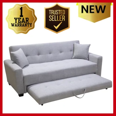 Adeline Sofabed Convertible Daybed with Trundle Bed and Two Pillows