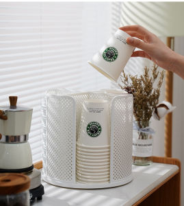 360°Rotating Organizer Multifunctional Removable Storage Rack Paper Cup Kitchen Cosmetic Storage Rack Desktop Storage