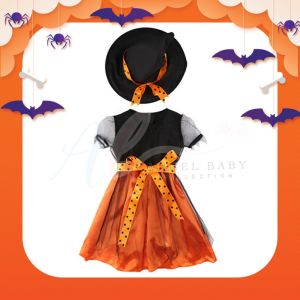 Angel Baby Kids Children Orange Sparkle Witch Halloween Costume Cosplay Carnival Party Fancy Dresses