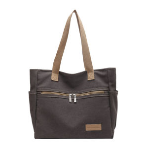AE Túi tote vải canvas kiểu Hàn Quốc túi đi làm cao cấp đa năng mới túi đi học cho sinh viên đại học túi đeo vai nữ.