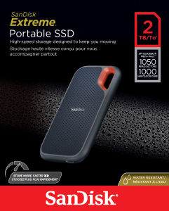 SanDisk Extreme Portable SSD V2 (SDSSDE61) 500GB 1TB 2TB 4TB อ่านสูงสุด 1050 MB/s เขียนสูงสุด 1000 MB/s รับประกัน Synnex 5 ปี