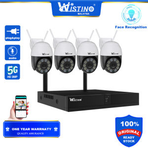 Wistino HD 4CH FHD 4MP Audio PTZ CCTV Camera WIFI Set Home Outdoor Colorful Night Vision Security WIFI IP Camera CCTV Wireless Connect Phone