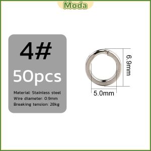 Moda Fishing Split Rings 50pcs Fishing Accessories Stainless Steel Split Rings