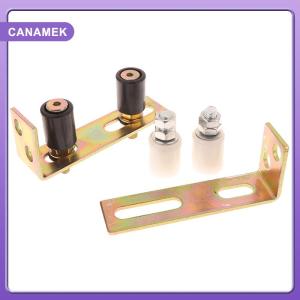 【CANAMEK】 1set Guide Wheel Patio Door Track Guide Rollers Sliding Door Guide Rollers With L-Pillar Bracket Adjustable Double Nylon Rollers