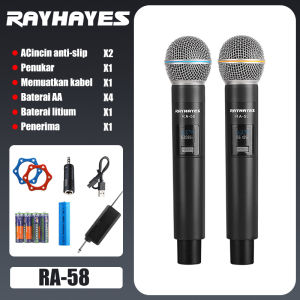 RAYHAYE Wireless Microphone Bluetooth Rechargeable Dual Handheld for Videoke Karaoke Christmas Gift