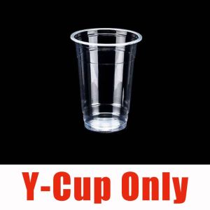 100pcs Disposable Plastic PP Y Cup With Lids Set 95mm For Milk Tea Lemonade Iced Coffee Dabba