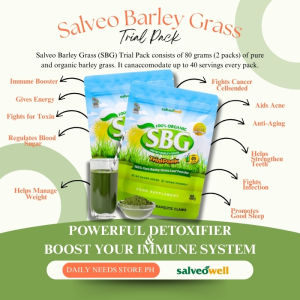 Bundle 2 - 80g SBG Trial Pack - Boost Your Immune System with Salveo Barley Grass Powder Mahalaga ang Kalusugan by DNSPH
