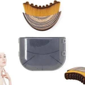 Facial Contour Massage Brush Soft Bristle Face Neck Jawline Beauty Massage Tool Portable with Storage Case