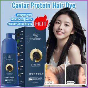 Washing=Coloring [Easy Cover Grey Hair] Caviar Protein Hair Dye/Power Hair Color/Plant Exyraction Deep Nourishment/Long-Lasting Color Fixing/Haircraft Hair Coloring Cream/Hair Dye Shampoo Permanent Color/Plant Extract Hair Coloring Cream