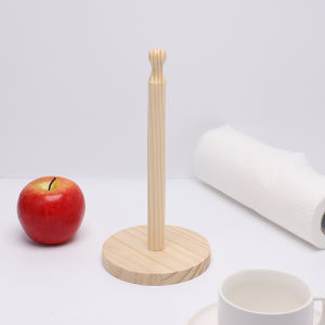 Wood Paper Towel Holder Wooden Paper Towel Holder Countertop Standing Paper Towel Organizer Roll Dispenser for Kitchen Countertop & Dining Table