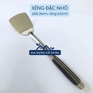 Sạn/Xẻng nấu ăn 100% inox cán nhựa đen cao cấp siêu bền - Gia dụng bếp