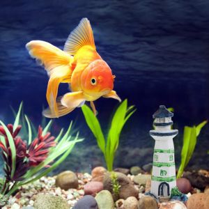 POPETPOP Aquarium Lighthouse OrnamentResin Lighthouse Micro Landscape for Fish Tank Decor Ocean Sea Beach Party Dollhouse Garden Decor (Random Color)
