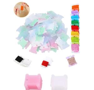 50PCS Plastic Bobbins Spool Thread Card Embroidery Floss DIY Stitch Organizer Holder Sewing Tools