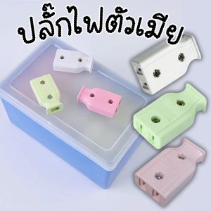 (60 ชิ้น) ปลั๊กเสียบ ปลั๊กไฟ ตัวเมีย ปลั๊กตัวเมียต่อสาย 2ขาแบน พร้อมส่งทุกชิ้น