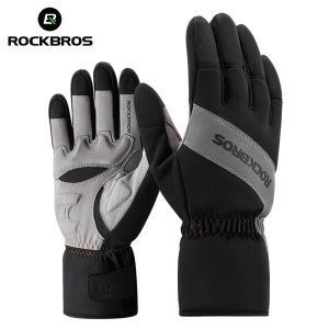 ROCKBROS Cycling Gloves Thick Warm Shockproof Touchscreen MTB Road Bike Motorcycle Cycling Clothing