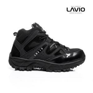 SEPATU PRIA BOOTS SAFETY LOW PENDEK KERJA PROYEK GUNUNG HIKING LAVIO LEACHER KUALITAS TERJAMIN LION KING FOOTWEAR INDO