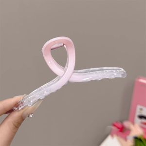 Zy Fashion Sweet Gradient Pink Large Acrylic Butterfly Hair Clip for Women Korean Fashion Love Shark Clip Cute Girl Ponytail Clip