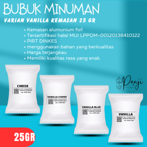 bubuk minuman rasa vanilla 25gr serbuk minuman aneka rasa bubuk minuman kekinian bubuk minuman sachet bubuk minuman aneka rasa bubuk minuman boba serbuk minuman boba bubuk powder minuman vanilla