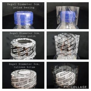 Segel Plastik Tutup Botol Aqua diameter 25 - 3cm Polos dan Tulisan