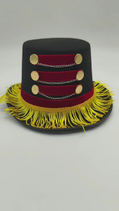 Vintage Circus Tasseled Magicians Top Hat Classical Headwear Stage Performances Costume Accessory