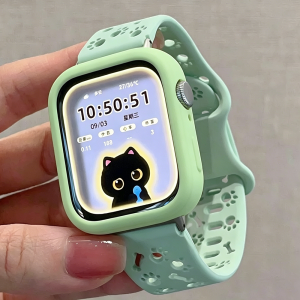 Dog Paw Bone Print Silicone Strap with Case for Huawei Watch Fit 5 Fit 4/Fit 3 waterproof Breathable wristband Huawei Watch Fit 4Pro/Fit 5 Pro strap