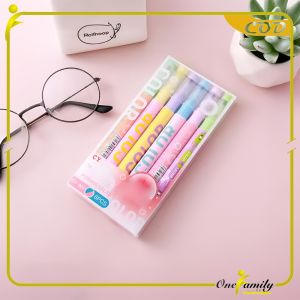 ONE-A114 Highlighter Pastel 2 Sisi Isi 6pcs 12 Warna / Spidol Penanda Teks Set Alat Tulis Sekolah