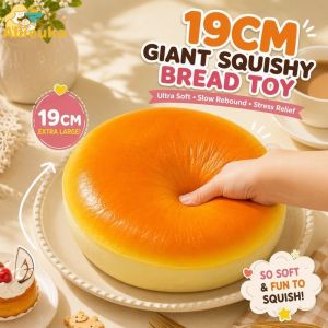 Allieuka Bread Squishy Toy Slow Rising PU Round Bun Squeeze Fidget Stress Relief Kawaii Kids Gift