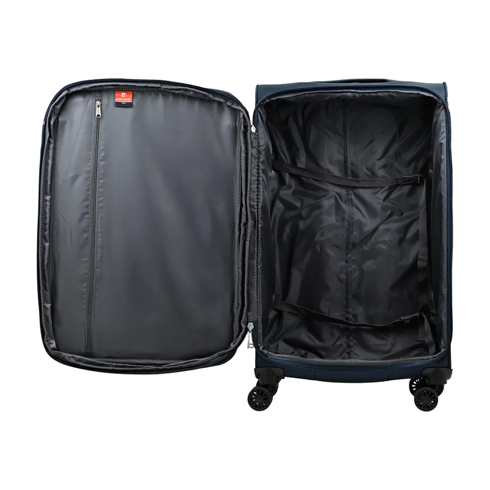 Pierre Cardin Soft Nylon Trolley Suitcase- Army green cabin size