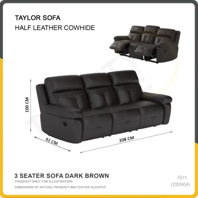 [SG Seller] Twentyone HALF LEATHER COWHIDE SOFA (1 SEATER /2 SEATER /3 SAETER /4 / 2+L / 3+L SEATER AVAILABLE)