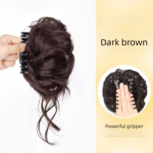 DFGFIN Curly Hair Hair Bun Claw Clip Natural Synthetic Wig Hair Clip  Brown Black Bun Head Wig Women