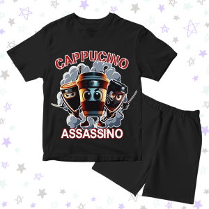 Baju Distro Kaos Setelan Anak Laki Laki Motif Cappucino Assassino Anomali Keren 1 - 10 Tahun - DTF