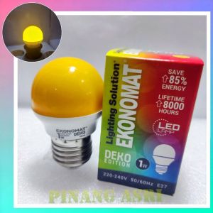 LED Ekonomat 1 watt KUNING 1w / 1 w Bulb LED 1watt Lampu Tidur