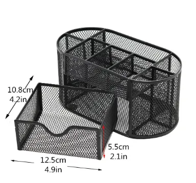 Hộp đựng bút để bàn cao cấp khay đựng bút 7 ngăn bằng kim loại cao cấp sơn tĩnh điện chắc chắn siêu bền