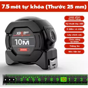 Thước Cuộn Thép Thước Kéo Thước Rút Bằng Thép Carbon Phủ Huỳnh Quang Có Thể Nhìn Trong Tối Loại Dài 5m và 10m
