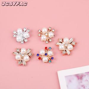 JCSYFAC 10 chiếc kẹp tóc pha lê lấp lánh đính đá hoa ngọc trai thủ công tự làm