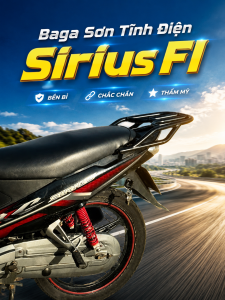 Baga Thay thế cản xe máy zin chắc chắn hơn chịu tải tốt hơn dùng cho tất cả dòng xe Sirius Fi (sơn tĩnh điện )