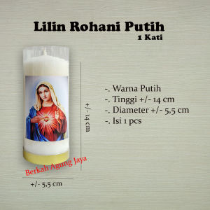 Lilin Rohani / Lilin Doa / Lilin Sembahyang Putih 1 Kati