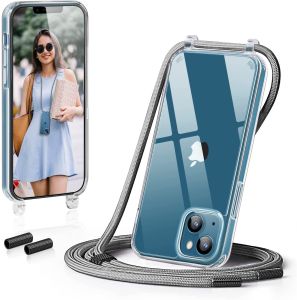 For  iPhone 17 Pro Max 17 Air iphone 16 Pro Max 15 Pro Max iphone 14 Pro Max iPhone 13 Pro Max /iPhone 12 iphone 11 X/X MAX/ XR/7/8/8Plus SE 2022 12 mini Lanyard Crossbody Neck Strap Retractable String Acrylic Hard Case iphone Case