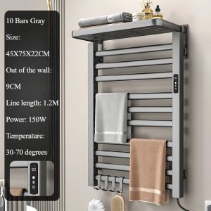 Sacesr Metal Electric Heat Towel Rail Bathroom Thermal Towels Rack Household Warmer Washcloth Shelf Home Smart Wall Mounted Decoration N7Y3P