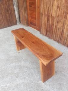 ม้านั่งไม้สะเดาท็อปแผ่นเดียว (ขาไม้แผ่นเดียว) ม้านั่งสนาม ม้านั่งยาว ม้านั่งไม้ เก้าอี้ไม้ เก้าอี้ยาว ม้านั่งกลางแจ้ง เก้าอี้สนาม ม้านั่งไม้ Bench Chair Wood ขาไม้แผ่นเดียว