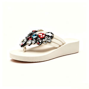 Free Shipping WomenS New Fashion Flip-Flops Thick-Soled Suitable For Outdoor Wear In Summer Versatile Korean Style Height-Increasing Beach Sandals