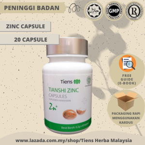 UBAT TINGGI BADAN ZINC CAPSULE tambah tinggi supplement peninggi badan original herbal alami berjaya taller height up increase grow up booster membantu tingkatkan pertumbuhan tulang badan mencegah osteoporosis mengekalkan metabolisme tubuh SET 20 capsule
